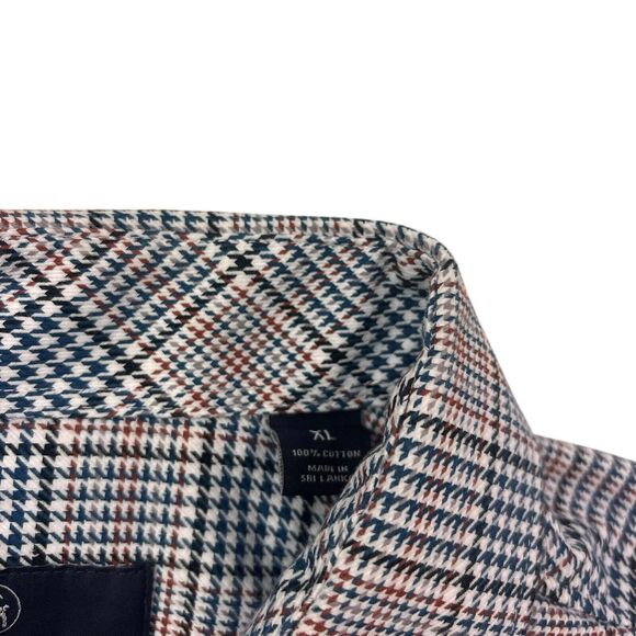 Hart Schaffner Marx Men's XL Plaid Long Sleeve Button Front Cotton Shirt - Picture 5 of 16